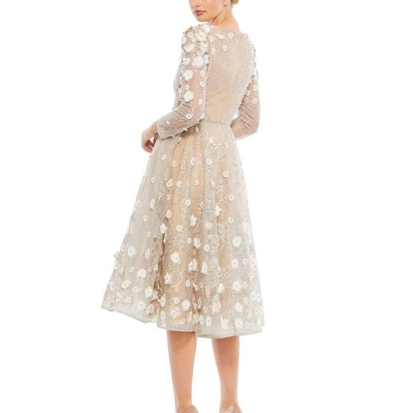 Mac Duggal 67387 NWT FLORAL EMBELLISHED LACE A-LINE COCKTAIL DRESS - Picture 2 of 8